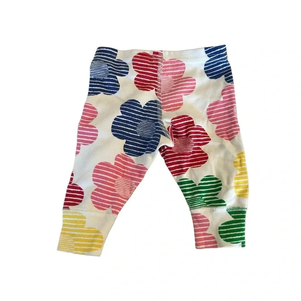 Hanna Andersson White Sweatpants with Multicolor Flower Print